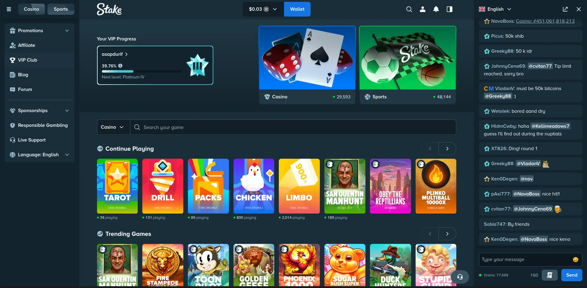 Stake overview screenshot